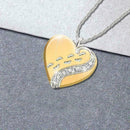 Fashion Women Jewelry Chain Heart Foot print Pendant Statement Necklace O6Z K2N9