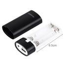 USB Power Bank Battery Charger Case DIY Box With LED Light for Phone black