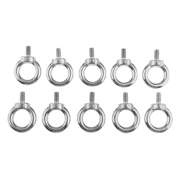 10pcs M8 Eye Bolt 316 Stainless Steel Shade Sail Boat Yacht Roof Rack 8mm