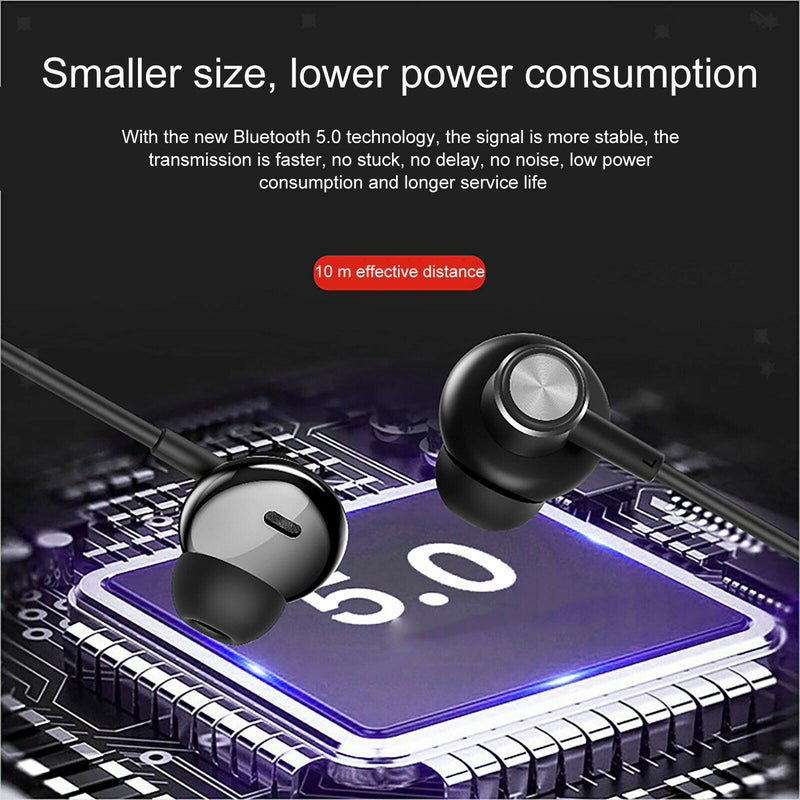 Bluetooth Headphones Neckband Wireless Headset Sport Noise Cancelling Earbuds w/