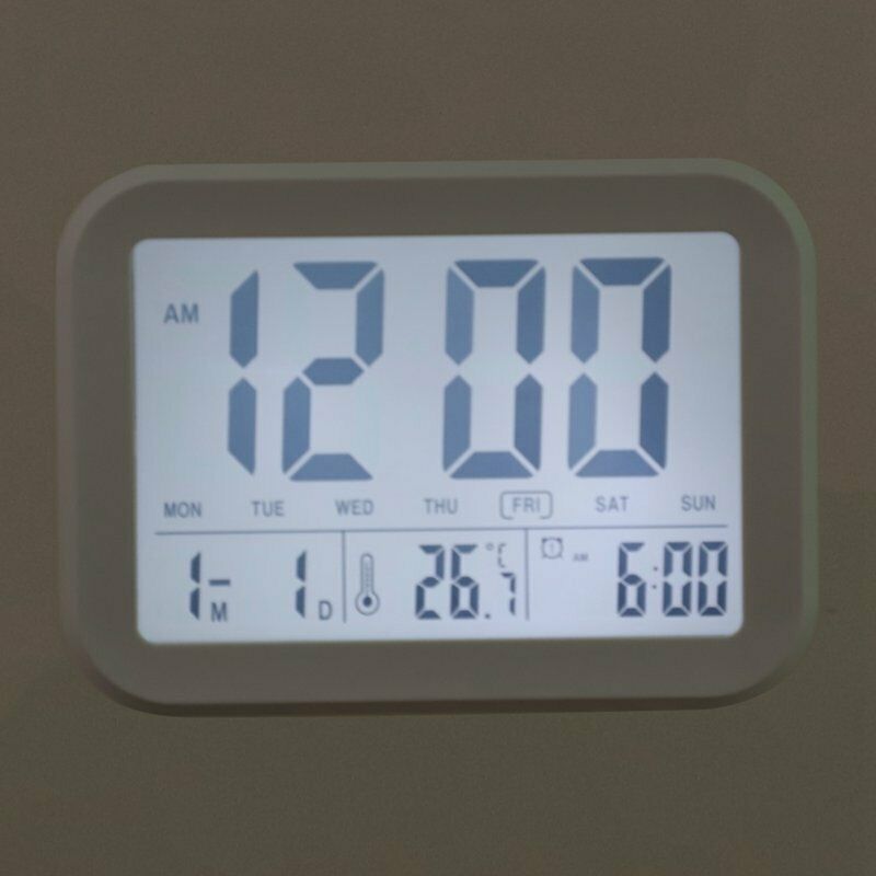Digital Alarm Clock,Talking Clock with 3 Alarms 7 Sounds Optional Weekday A L2Q1