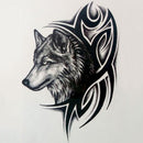 2x Wolf Head Waterproof Temporary Removable Tattoo Body Arm Leg Art TEUS