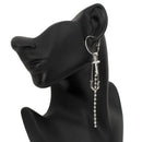 Women Crystal Pin Tassels Cross Drop Dangle Earrings Statement Fashion JewelFT