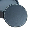 Set of 6 Leather Drink Coasters Round Cup Mat Pad for Home and Kitchen Use  F1B2