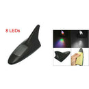 Car Solar 8 LED Flash Light Shark Fin Decorative Antenna Decor Black U5F4