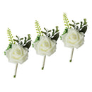 3Pcs Wedding Boutonniere Corsage, Artificial Rose Flower Corsage for Sister