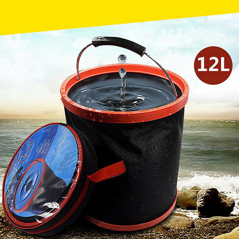 12L Folding Water Bucket Fishing Hiking Camping Picnic Outdoor Car stor Kw
