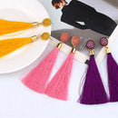 Women Long Earrings Hanging Bohemian Large Tassel Earring Ethnic Purple