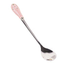 Creative Delicate Stainless Steel Body Floral Ceramics Handle Milk Coffee S