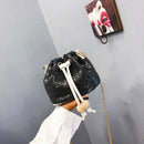 Women Bag With Sequins Bucket Bag Crossbody Bags For Women Fashion PU Leath