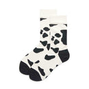 Fashion Mid Calf Socks Black and White Cow Grain Spots Stockings Baseball S L2K8