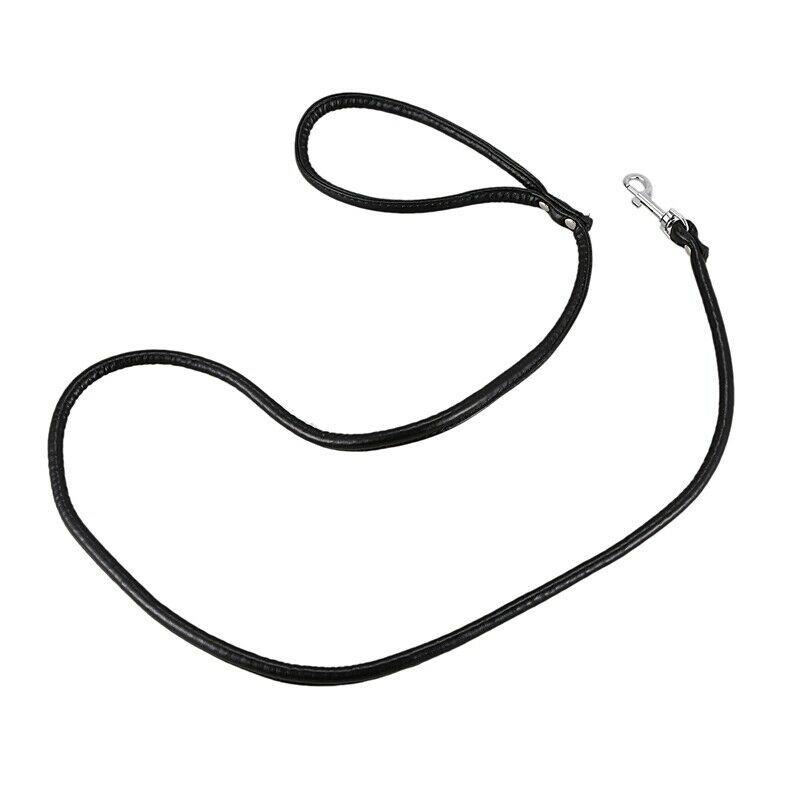 hook buckle PU Leather Pet Leash 120cm Black J4D3