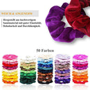 50pcs Velvet Scrunchies Women Elastic Hairband Hair Rings Ponytail Holder A