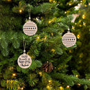 12pcs Christmas Wood Pendant Cartoon Desktop Ornament Home Decor (Ball) A