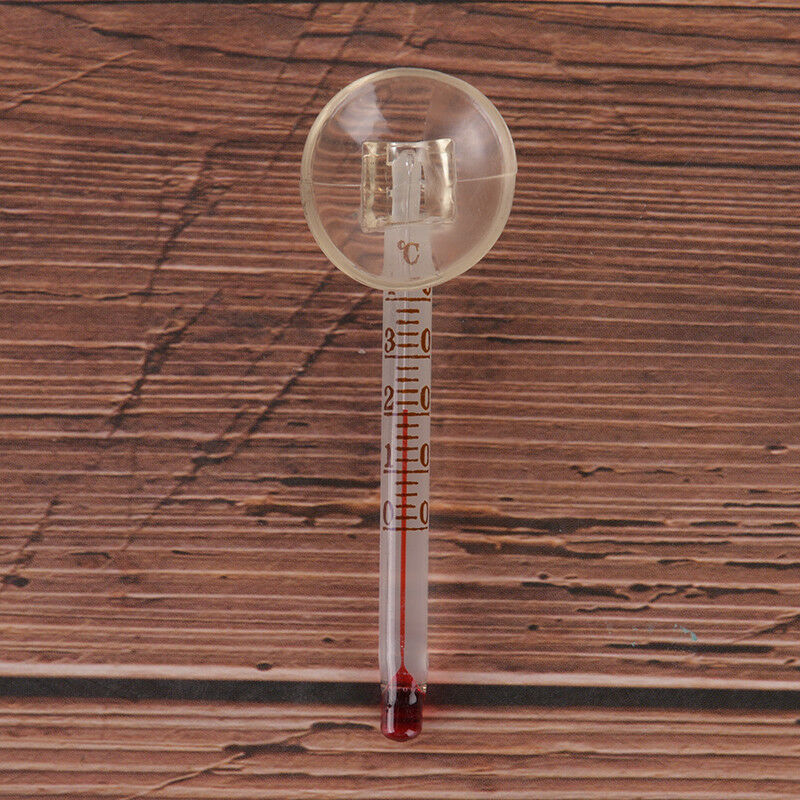 Glass meter aquarium fish tank water temperature thermometer suction cup TEUS