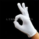 12 Pairs White Inspection Nylon Lisle Work Gloves Coin Jewelry-Lightweight