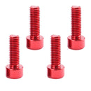 4Pcs Portable Alloy Bike Water Bottle Cage Bolts Holder Socket Screws Red