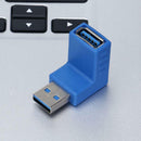 2 Pieces 90 Degree USB 3.0 up Down Male to Female Extension Adapter Coupler