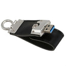 Black USB3.0 Business Leather Flash Drive Memory Stick U-Disk (16GB)