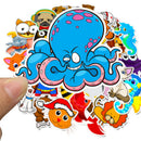 50pcs Cartoon Animal Waterproof Stickers Laptop Skateboard Refrigerator DSEAU