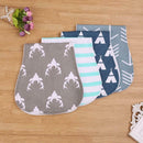 4pcs Three Layers Cartoon Print Baby Feeding Nursing Burping Towels Bib