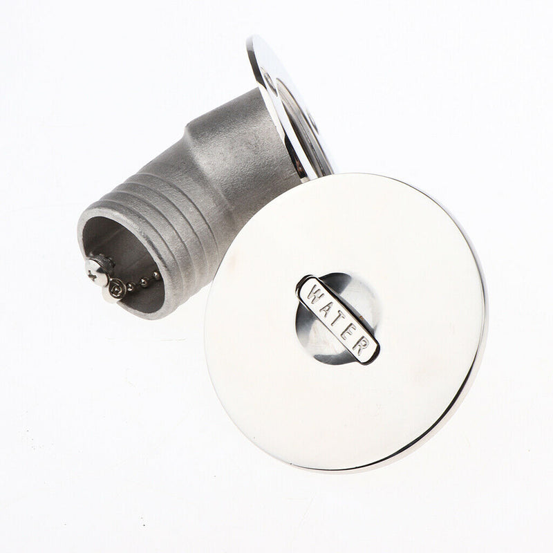 Boat Deck Fill / Filler Keyless Cap 1-1/2 inch /38mm - Water Stainless Steel