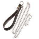 1Pcs Black Stainless Steel Leather Rope Welded Chain Traction Rope Newest Useful