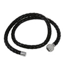Womens Bracelet Woven Bracelet in Crystal Leather Black colour