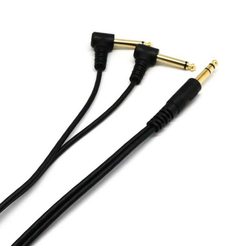 6.35mm 1/4" Male To 2x Male Mono Stereo Audio Cable