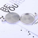 20 Set Round Bezel Pendant Trays With Glass Dome Tile Cabochon 25Mm Blanks