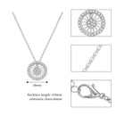 Fashion Women Cubic Zirconia Round Ring Pendant Necklace Daily Jewelry Gift