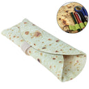 Cosmetic Makeup Brushes Storage Imitation Pancake Pizza Stationery Rolled Bag OZ