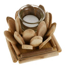 Wooden Candle Holders Lotus Tealight Stand Wedding Church Home Decor