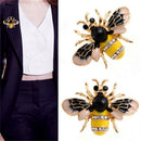 Women Delicate Enamel Little Bee Crystal Rhinestone Collar Pin Brooch Jewelry ME