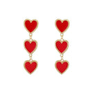 Elegant Red Love Heart Dangles Earrings Pendant Sweet Ear Drop for Women Jewelry