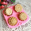 4 Cavity Flower Silicone Soap Mold Cake Decor Candy Chocolate Cookie Baking M Cy
