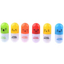 6 Pcs Creative Stationery Lovely Expression Telescopic Pill Pen Ballpoint P Q3K1