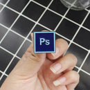 Creative Photoshop Design Lapel Pins Women Men Jacket Brooches (Style 6) A