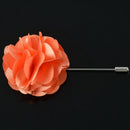 Men's Suit Boutonniere Lapel Pin Flower Brooch (Orange) I9X2