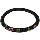 Flannelette Steering Wheel Cover with Multicolor Flowers