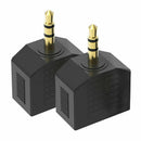 Audio Double Jack Plug Headphone Y Splitter 1 Male Adapter to AUX Female BI V2L5