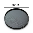 Round Serving Tray Serving Plate 2 Pieces Black Waiter Tray Gastro Tray, ÃƒËœ 27 +