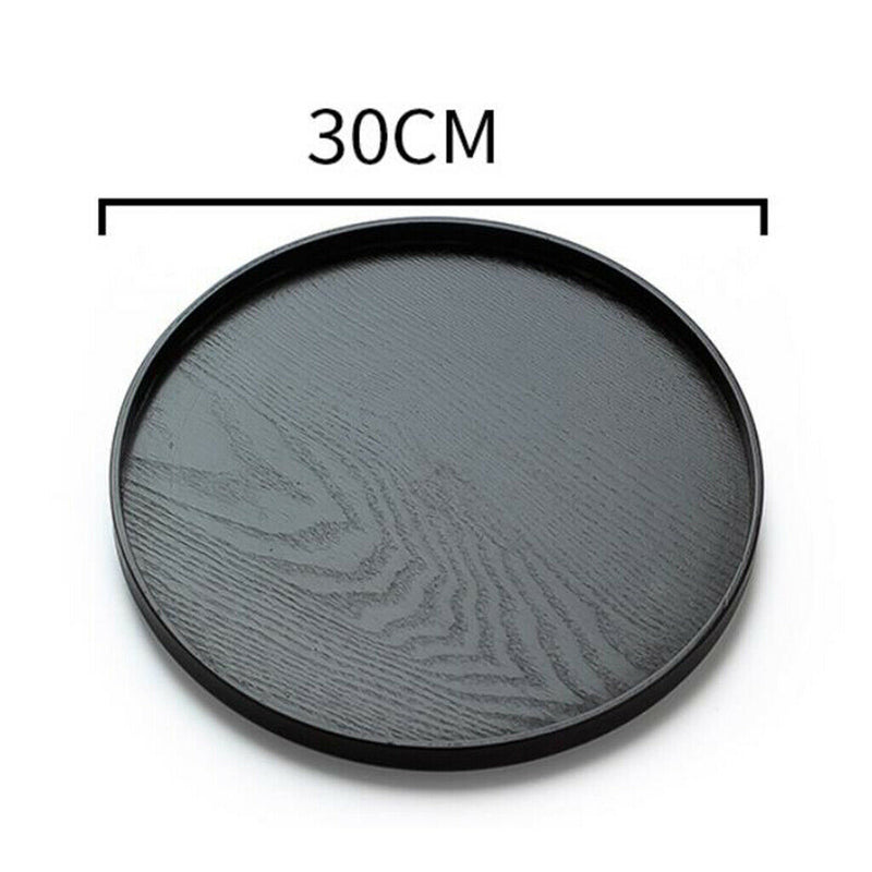 Round Serving Tray Serving Plate 2 Pieces Black Waiter Tray Gastro Tray, ÃƒËœ 27 +