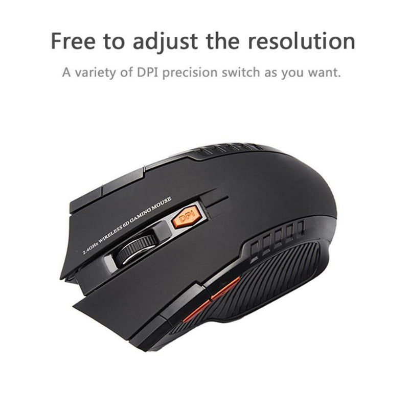 2.4GHz Wireless 2400DPI 6 Buttons USB Optical Gaming Mouse for PC Laptop
