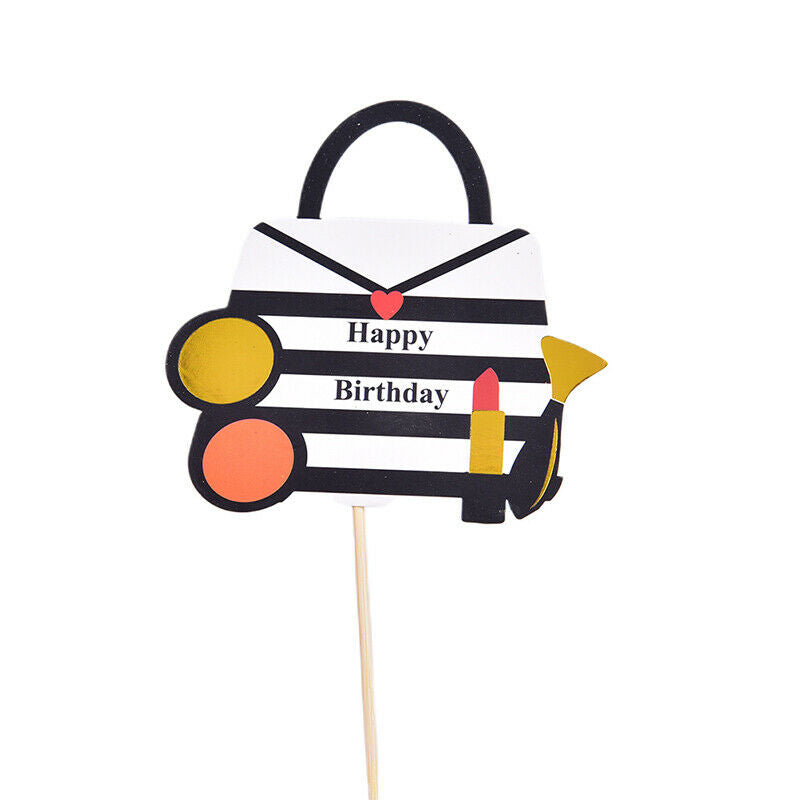 1 Set Lipsticks & Eyeshadow Box Cake Toppers Party Cupcake Flag Cake Decorati-OZ