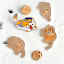 4PCS/Set Enamel Cartoon Animal Cat Brooch Pin Shirt Collar Pin Women JewelryJLJ