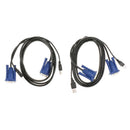 2-Port USB KVM Switch Box +2 VGA Cables Computer Share Easy Control
