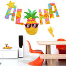 Hawaii Party Pennant Letter Pineapple Hanging Banners Decor Birthday Party  F6Z2