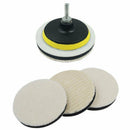 3Pcs 5inch Wool Polishing Buffing Pad Bonnets and Backing Pad (4 inch) with