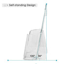 6 Pack Premium Trifold 4 Inches Wide Brochure Holder, Plastic Brochure Hold